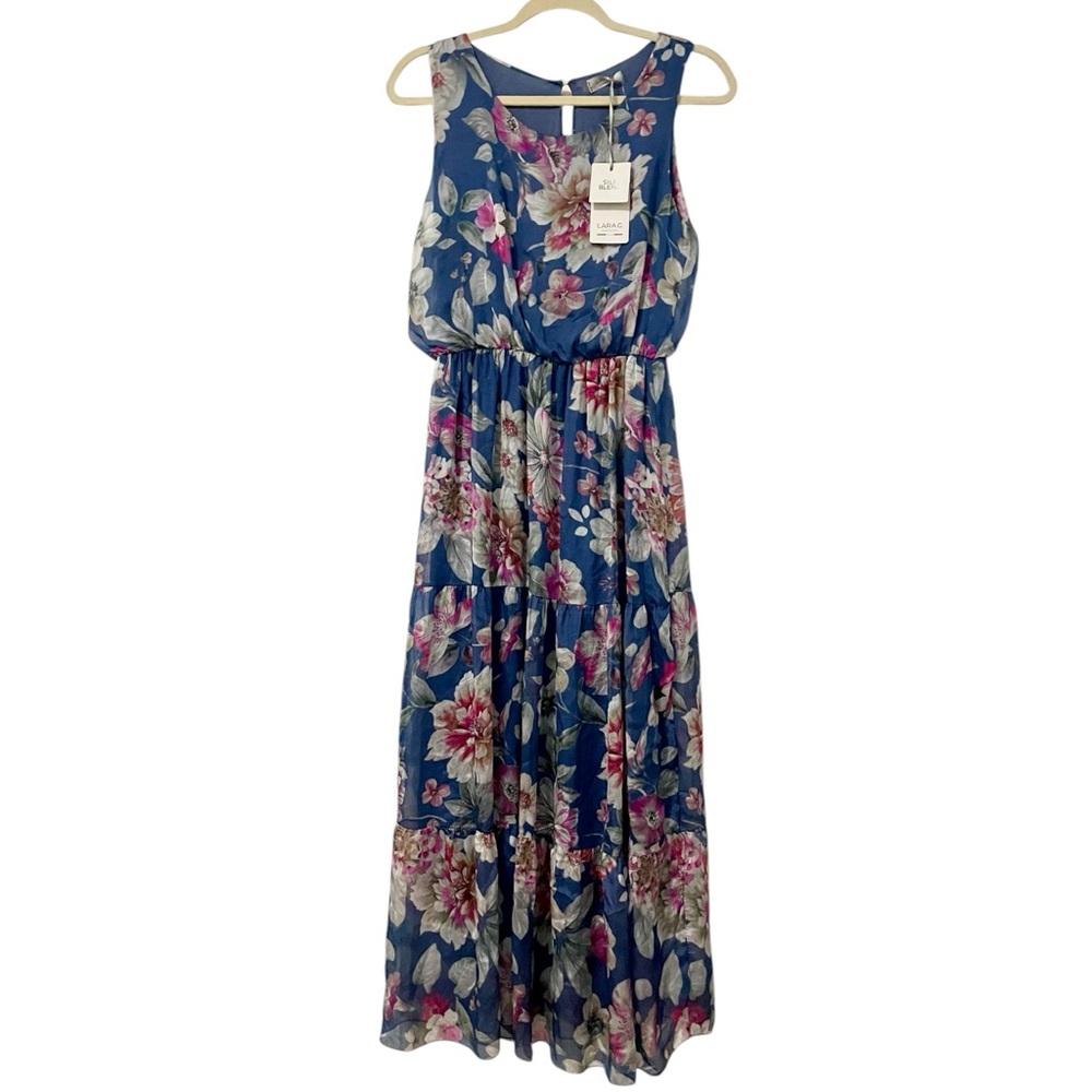 NWT Lara G by Lara Guidotti Floral Silk Blend Maxi Dress SHIP NEXT DAY